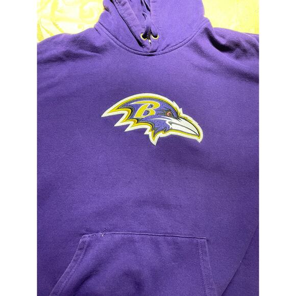 NFL Team Apparel Baltimore Ravens Football Hoodie Purple ESTIMATED SIZE flaw - Picture 6 of 10